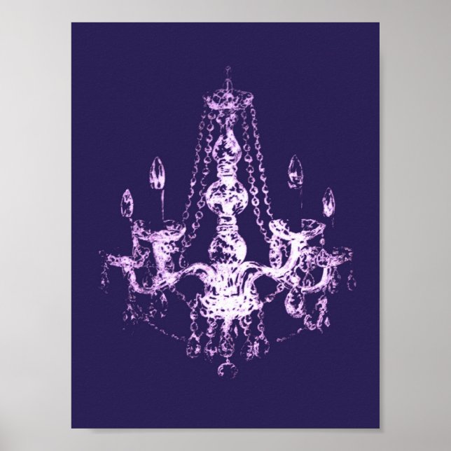 Chandelier Elegance Purple CANVAS & SIZE OPTIONS - Poster (Front)