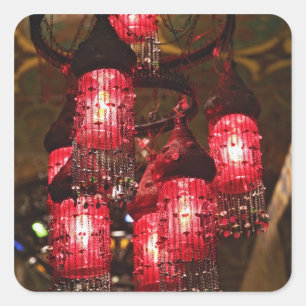 Chandelier for sale, Khan el Khalili Bazaar, Square Sticker