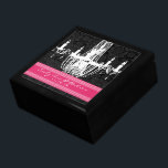 Chandelier Fuchsia Black White Damask Anniversary Gift Box<br><div class="desc">Wedding Black Lacquer Keepsake Custom Designer Personalised Jewellery Box or Memory Box Elegant Unique Wedding Anniversary  Christmas Gifts or Valentines Day Gifts</div>