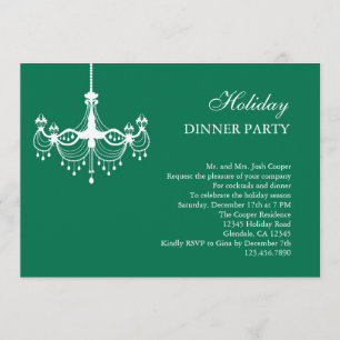 Chandelier Holiday Dinner Party Invitation