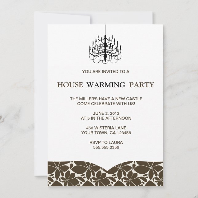 Chandelier Housewarming Invitations (Front)