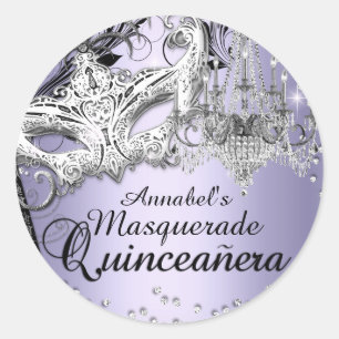Chandelier Masquerade Purple Quinceanera Sticker