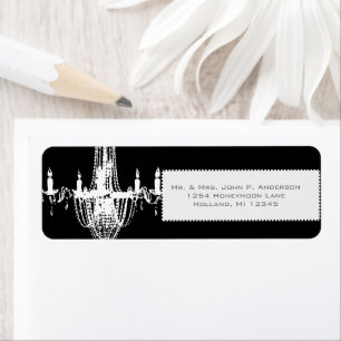 Chandelier On Black Return Address Label