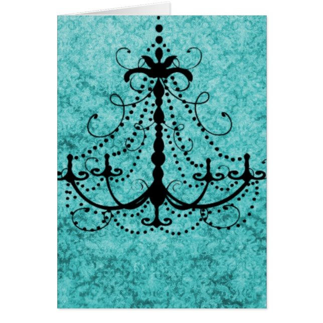 Chandelier on Vintage Teal Background (Front)