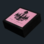 Chandelier Pink Black Damask Anniversary Gift Box<br><div class="desc">Wedding Black Lacquer Keepsake Custom Designer Personalised Jewellery Box or Memory Box Elegant Unique Wedding Anniversary  Christmas Gifts or Valentines Day Gifts</div>