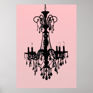 Chandelier & Pink Poster