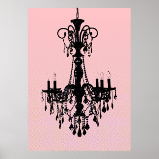 Chandelier & Pink Poster