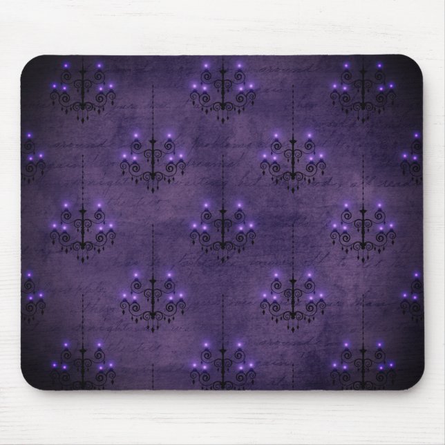 Chandelier purple, black gothic vintage  mouse pad (Front)