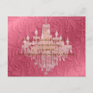 Chandelier,  reception cards
