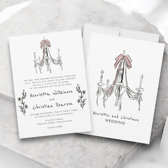 Chandelier Romantic Blush Pink Bow Formal Wedding  (Creator Uploaded)