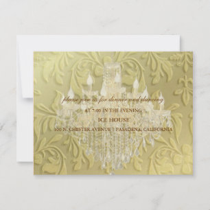 Chandelier,  RSVP or reception cards- customisable Card