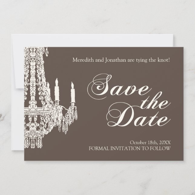 Chandelier Save the Date Invitation (Front)