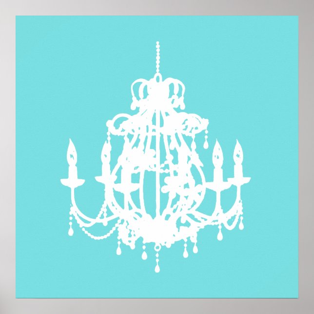 Chandelier silhouette wall art poster print (Front)