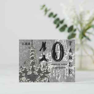 Chandelier Silver Playbill Table Number Card