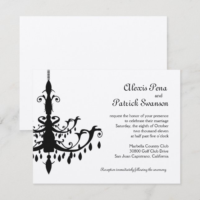 Chandelier Wedding invitation (Front/Back)