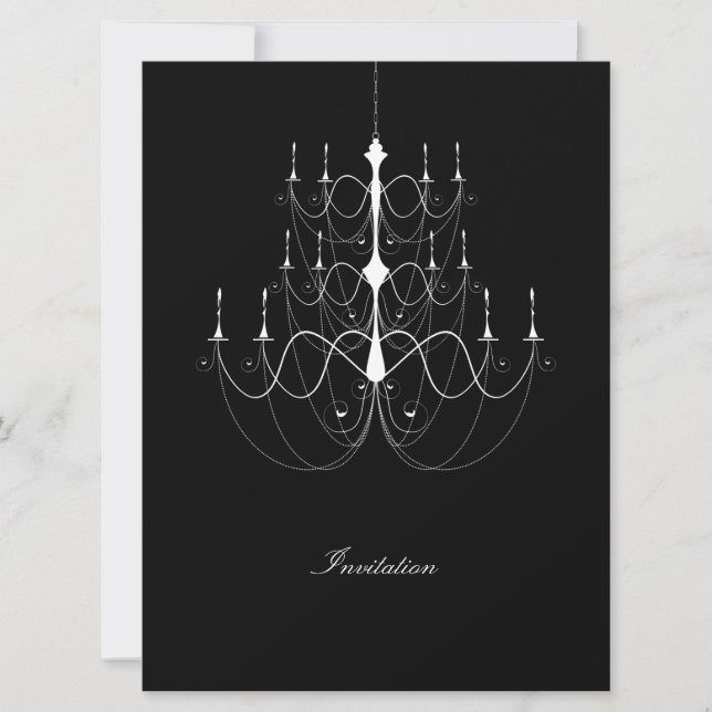 Chandelier White - Wedding Invitation (Front)
