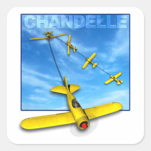 Chandelle Aerobatic manoeuvre with Aeroplane Square Sticker