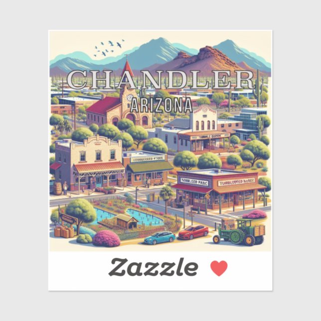 Chandler Arizona 3 Inch Vinyl Sticker (Sheet)