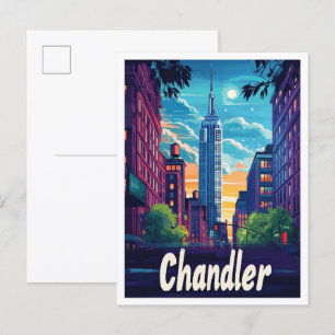Chandler Arizona Vintage Travel Illustration Postcard