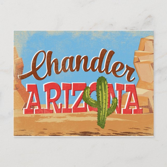 Chandler Arizona Vintage Travel Postcard (Front)