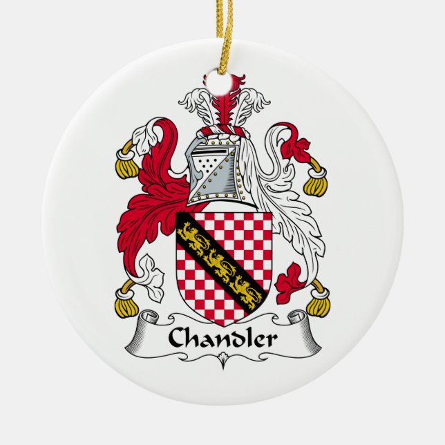 Chandler Family Crest Ceramic Ornament (Front)
