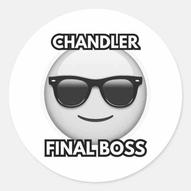 Chandler Final Boss Cool Emoji Sticker (Front)