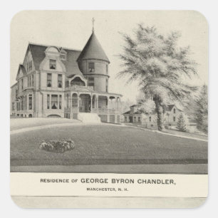 Chandler residence, Manchester, NH Square Sticker