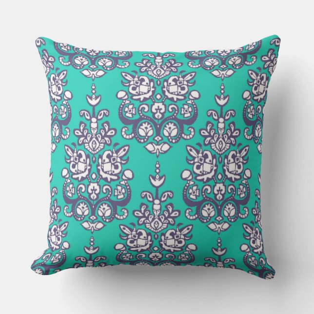 Chandraki damask ikat cushion (Front)