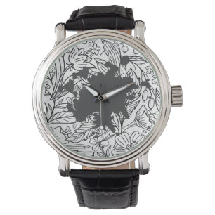 "Chanel Lady style" floral pattern Watch