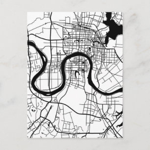 Changde China City Map Postcard