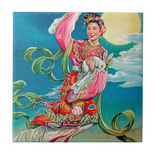 Chang'e 嫦娥 Flying to the Moon Mid-Autumn Festi Ceramic Tile