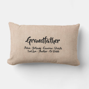 Change Add Names Grandfather Grandchildren Names Lumbar Cushion