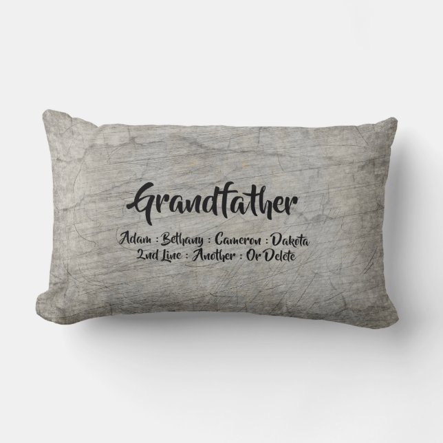Change Add Names Grandfather Grandchildren Names Lumbar Cushion (Front)