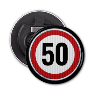 CHANGE AGE birthday party with road sign Bottle Opener