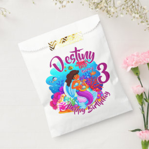 Change Age Name Mermaid Birthday Party Personalise Favour Bag