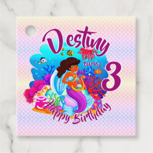 Change Age Name Mermaid Birthday Party Personalise Favour Tags