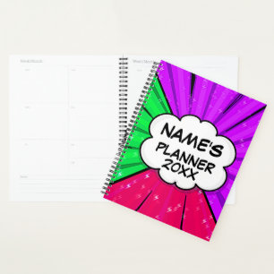 Change ALL Text Add Name Comic Pop Style 20XX Planner
