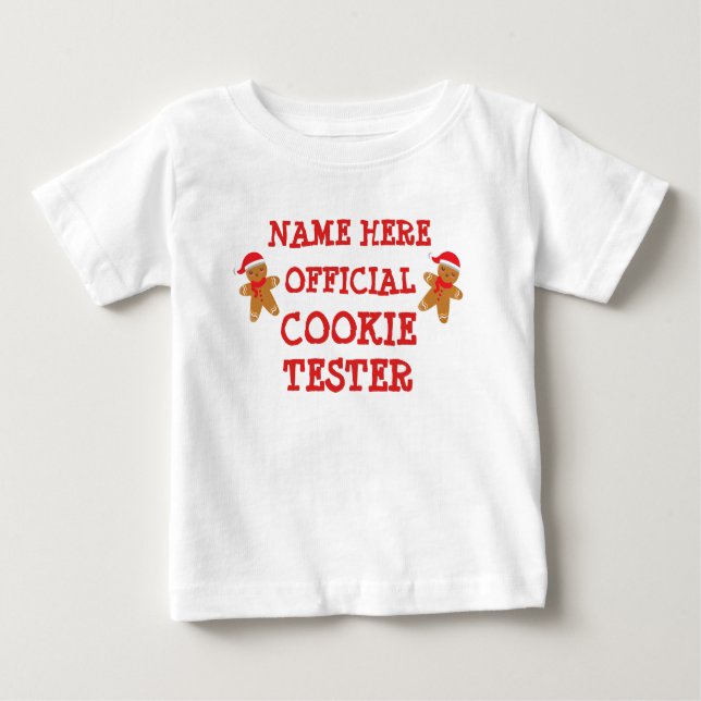 Change ALL TEXT add Name Offical Cookie Tester  Baby T-Shirt (Front)