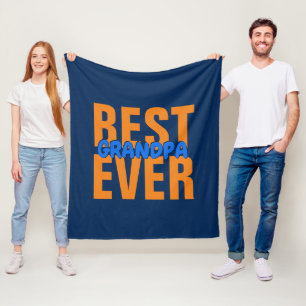 Change ALL Text BEST Grandpa Word Name EVER Fleece Blanket
