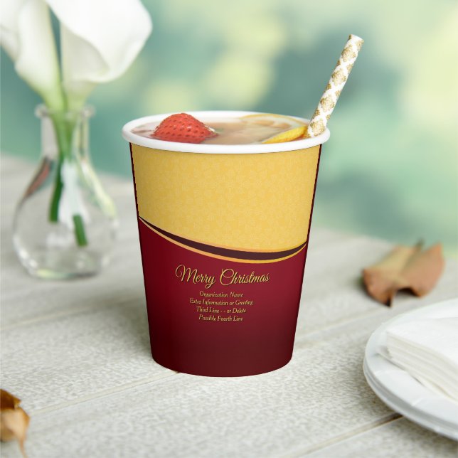 Change ALL Text Organisation 20xx Christmas Party Paper Cups (Insitu)