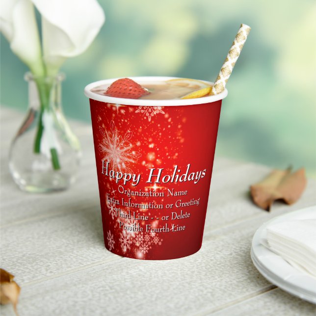 Change ALL Text Organisation Christmas 20xx Party Paper Cups (Insitu)
