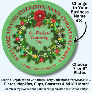 Change ALL Text Organisation Christmas Party 7" Pa Paper Plate