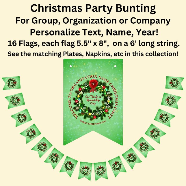 Change ALL Text Organisation Christmas Party Bunti Bunting (Creator Uploaded)