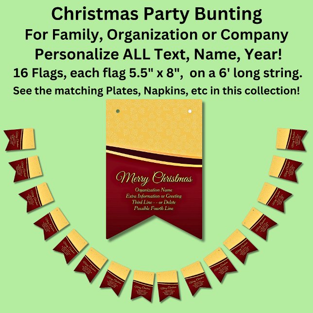 Change ALL Text Organisation Christmas Party Bunting (Creator Uploaded)