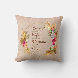 Change ANY Name Date Legend Wife Mummy Gigi Cushion
