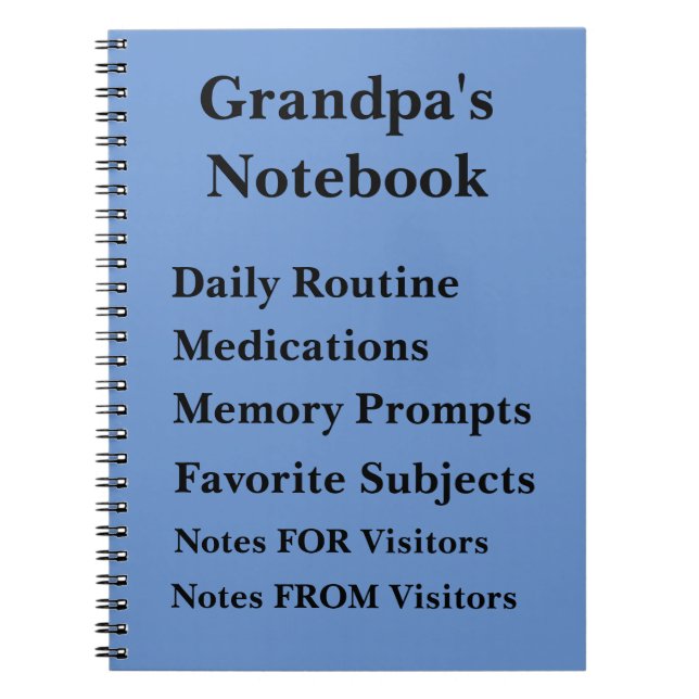 Change ANY Text - Grandfather Dementia Notebook (Front)