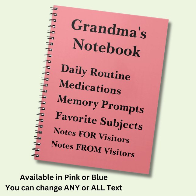 Change ANY Text - Grandmother Dementia Notebook (Creator Uploaded)