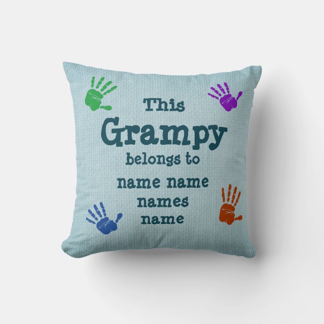 Change ANY Text - This Grampy Belongs to. . . Cushion (Front)