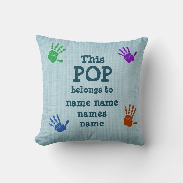 Change ANY Text - This POP Belongs to Grandfather Cushion (Front)