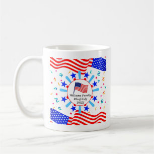 Change Any Text USA Flag Independence Day July 4th Coffee Mug